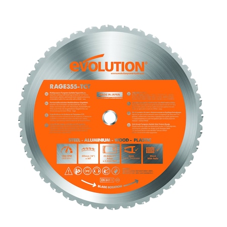 Evolution 14" Multi Material Blade, 1" Arbor RAGE355BLADE